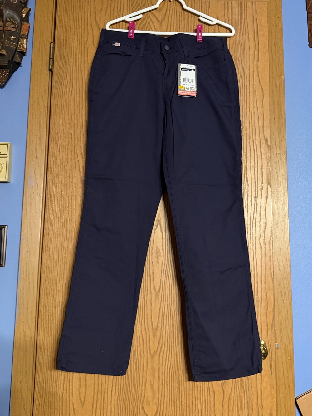 Carhartt Women FR Rugged Flex Canvas Cargo Pants Navy 102689-410 Size 12 Reg NWT
